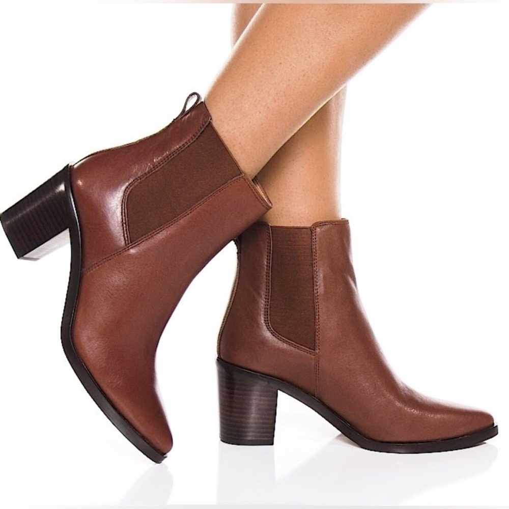 Madewell Newbury Chelsea Boots Apple Butter Leather Size 6.5 NWOB